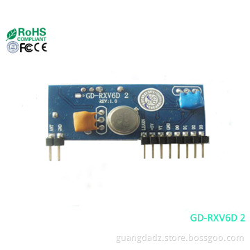 RF 433.92 MHz Wireless Receiver (GD-RXV6D2) , Can Learn 1000PCS Remotes